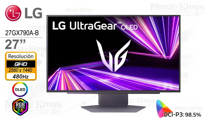LG 27 Gaming UltraGear 27GX790A-B 2K QHD RGB Pivote