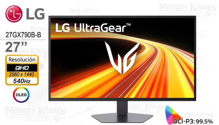 LG 27 Gaming UltraGear 27GX790B-B OLED 2K QHD 540Hz/720Hz 0.02ms, Pivote