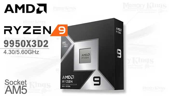 Ryzen 9 9950X3D2 4.3|5.6GHz 192MB AM5, Dual Edition Ia, Graficos Radeon