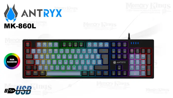 Antryx Gaming MK-860L SW-BLUE RGB Mecanico