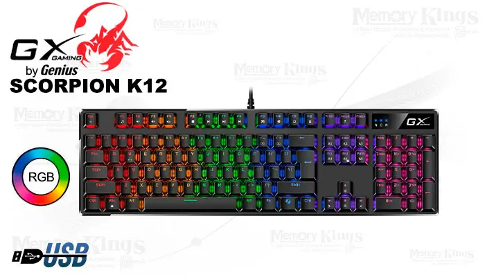 Gaming Genius Gx Scorpion K12 RGB SW-BROWN Mecanico AI