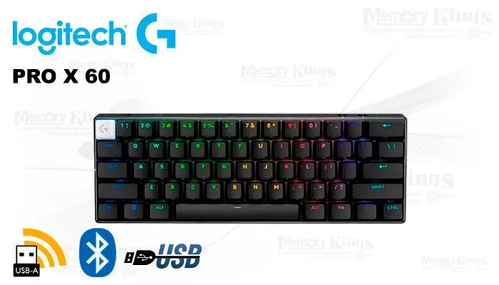 Logitech Gaming Pro X 60 RGB Lightspeed Black Bluetooth, Wireless