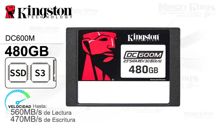 Kingston Unidad SSD 2.5 SATA 480GB DC600M