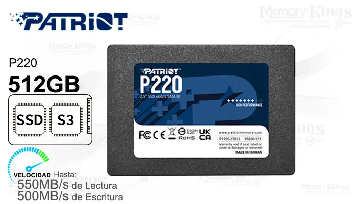 Patriot Unidad SSD 2.5 SATA 512GB P220