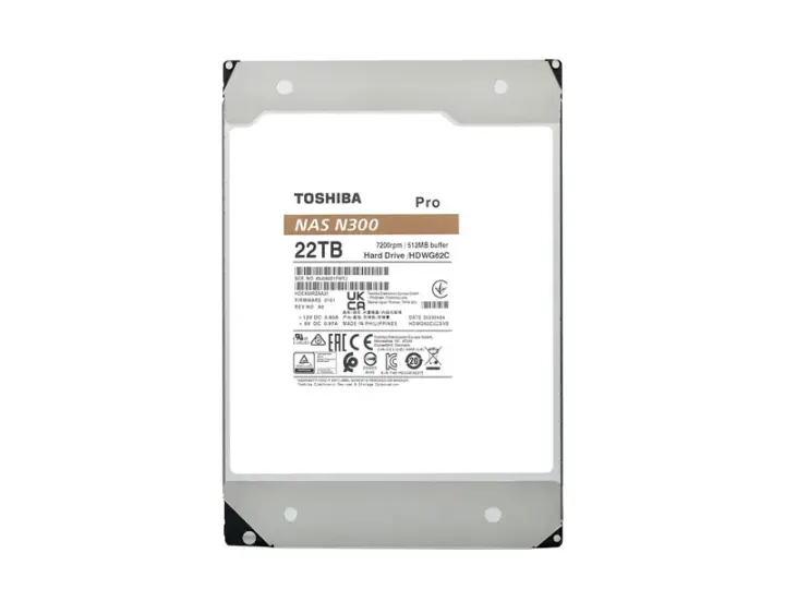 de 22TB Interno Toshiba N300 PRO NAS 512MB