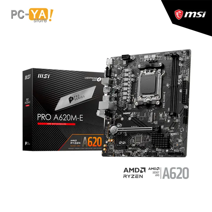 MSI Pro A620M-E Chipset AMD A620 Socket AM5 2DDR5 HDMI VGA Micro ATX