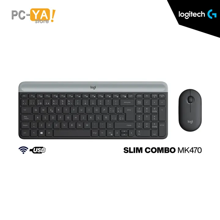 Logitech Kit TECLADO+MOUSE MK470 Inalambrico Slim USB Black