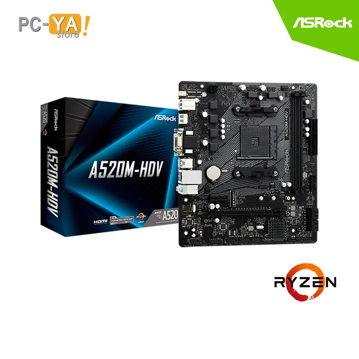 ASRock A520M-HDV AMD Ryzen DDR4 AM4 2DDR4 Sopor.64GB HDMI/VGA