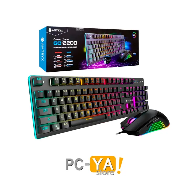Antryx Kit Tecl. y Mou. Gaming Storm GC-2200 SEMI-MECANICO RGB