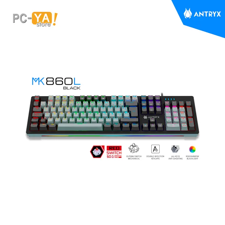 Antryx Mecanico MK860L Black &amp;amp; Gray Red Switch USB