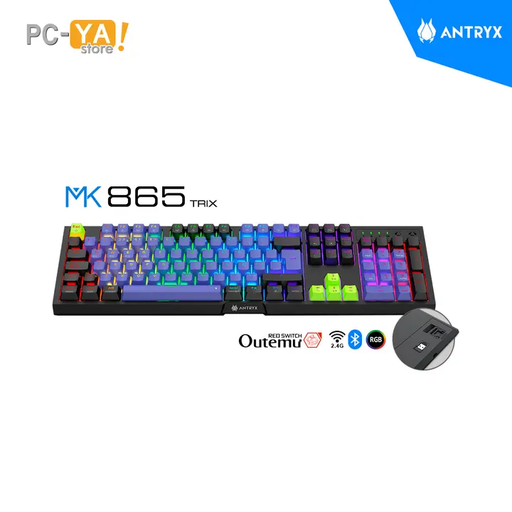 Antryx Mecanico Inalambrico BT MK865 Trix RGB Switch Red