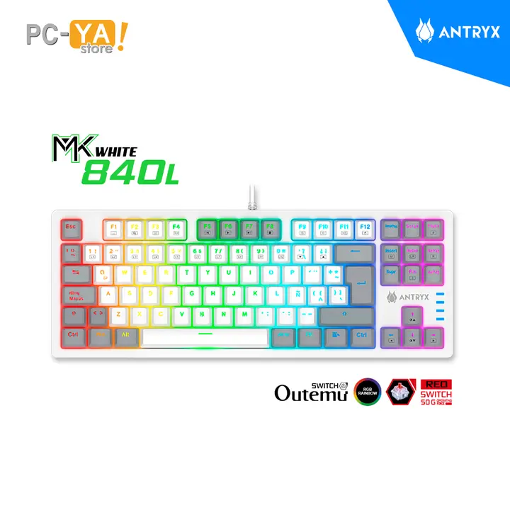Antryx Mecanico Tkl MK840L White &amp;amp; Gray, Red Switch