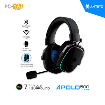 Antryx C/MICROFONO Apolo 500 Evo Black 7.1 CONEXIÓN Wireless Bluetooth
