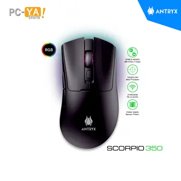 Antryx Gaming Wireless Scorpio 350, DPI 10000, 2.4G USB, 2.4G TIPO-C, BT RGB