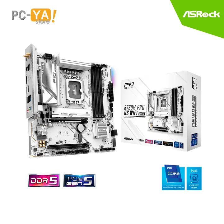ASRock B760M Pro Rs Wiffi White LGA 1700 4DDR5 7200MHz HDMI DP Micro ATX