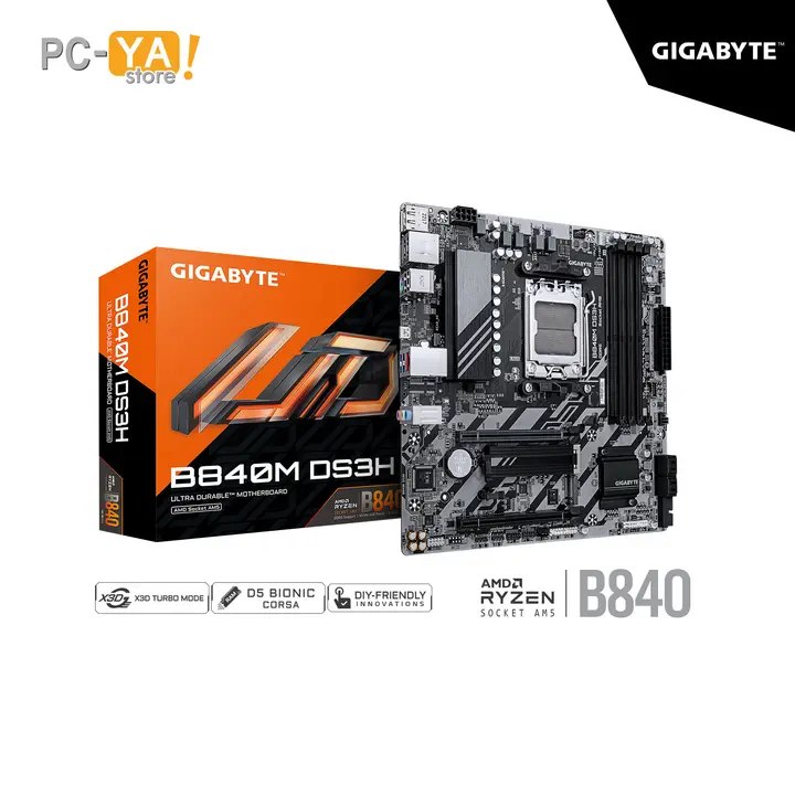 Gigabyte B840M DS3H Chipset AMD B840 Socket AM5 4DDR5 HDMI DP Micro ATX