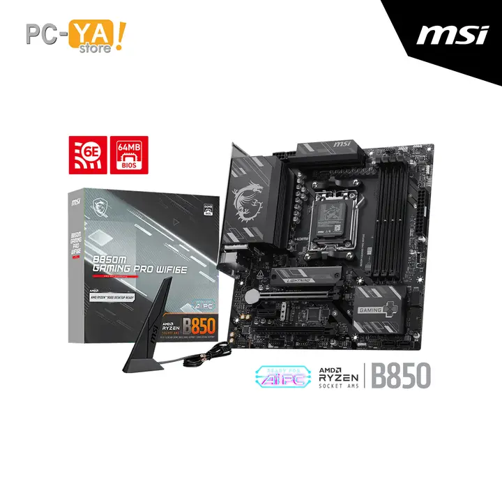 MSI B850M Gaming WIFI6E AMD AM5 4DDR5 Hasta 128GB HDMI DP Micro ATX