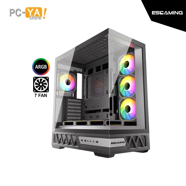Gamer ATX Esgaming Enkido Negro 7xARGB Hub sin Fuente