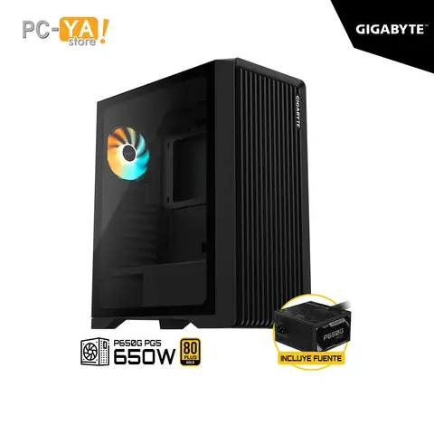 Gigabyte C103 Glass C/FUENTE P650G PG5 80 Plus Gold Negro