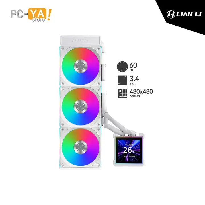 Sistema de Enfriamiento Liquido Lian Li Hydroshift II LCD-S 360CL Blanco