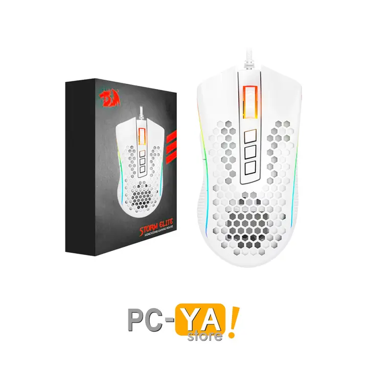 Redragon Storm Elite M988W-RGB White DPI 16000 USB Panal de Abeja
