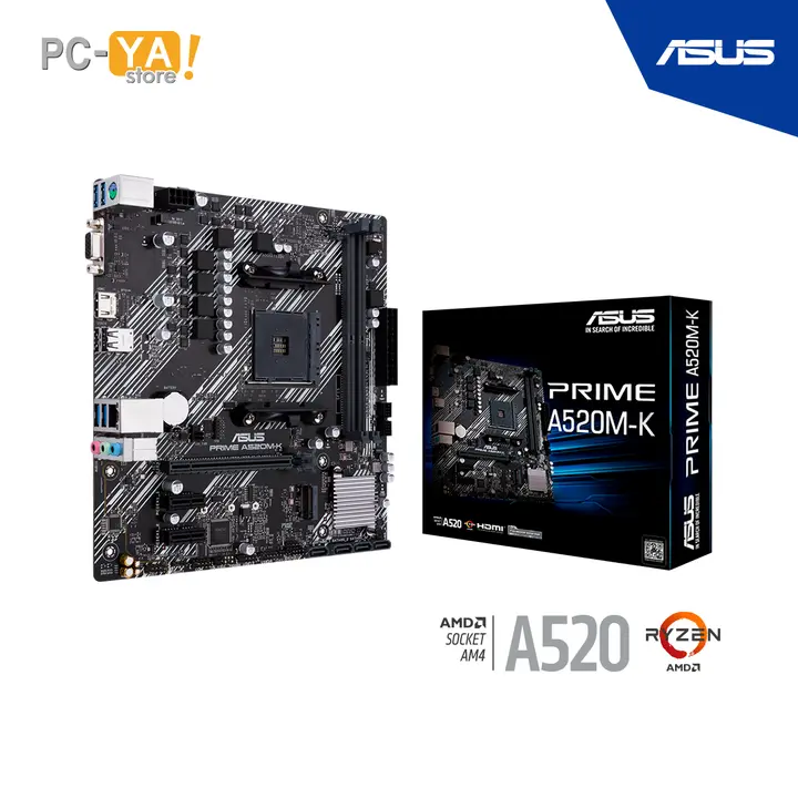 ASUS Prime A520M-K Chipset AMD A520 Socket AM4 2DDR4 Max.64GB HDMI D-Sub Micro ATX