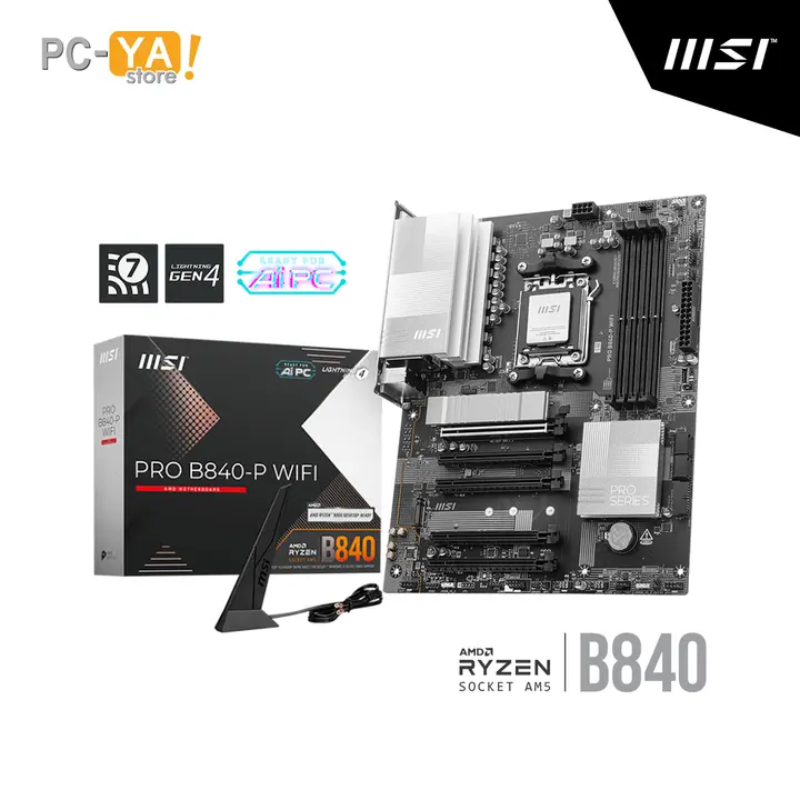 MSI Pro B840-P WIFI Socket AM5 AMD B840 4DDR5 Soport.256 Gb HDMI ATX
