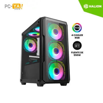 Halion Ragnarok 324 550W Fan X 4 RGB Vidrio Templado Malla Mid Tower ATX