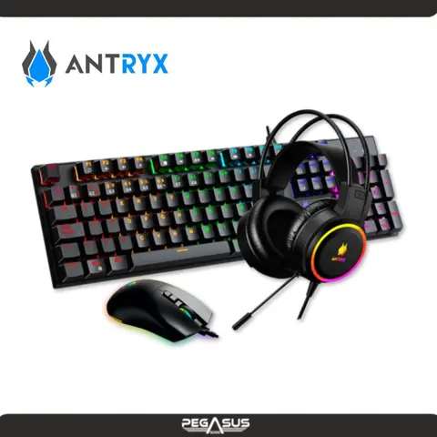 ANTRYX KIT GAMING ANTRYX GC-3100 X3 BLACK AUDIFONO + TECLADO RED SWITCH + MOUSE (AGC-3100X3KRE-SP)