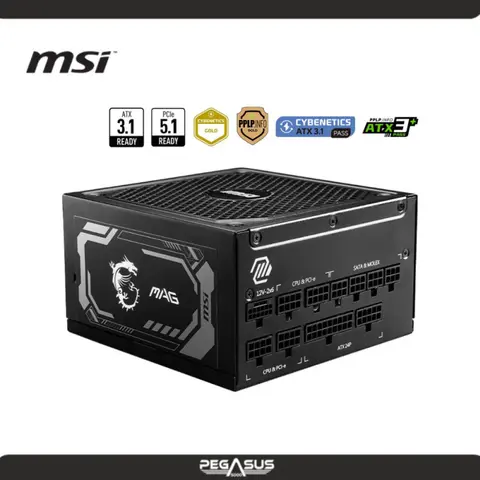 MSI MAG A1250GL PCIE5 1250W 80 PLUS GOLD CYBENETICS GOLD ATX 3.1 PCIE 5.1 MODULAR (PN: 306-7ZP9A12-CE0)