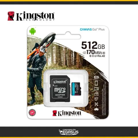 KINGSTON microSDXC Kingston Canvas Go! Plus, 512GB con adaptador SD