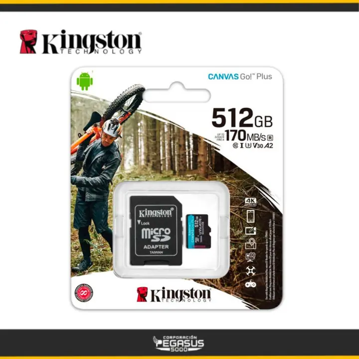 KINGSTON microSDXC Kingston Canvas Go! Plus, 512GB con adaptador SD