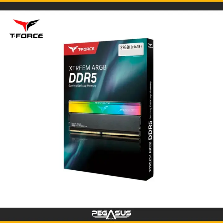 KIT DE MEMORIA RAM T-FORCE XTREEM ARGB BLACK 32GB (2X16GB) 7600MHZ DDR5 CL36