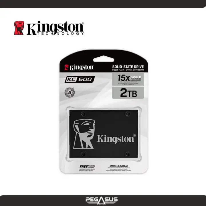 KINGSTON UNIDAD DE ESTADO SOLIDO SSD KINGSTON KC600 2TB SATA 6GB/S 2.5"