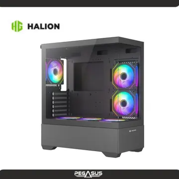 Halion Gamer Fish Tank Jupiter K04 Black 6X ARGB sin Fuente