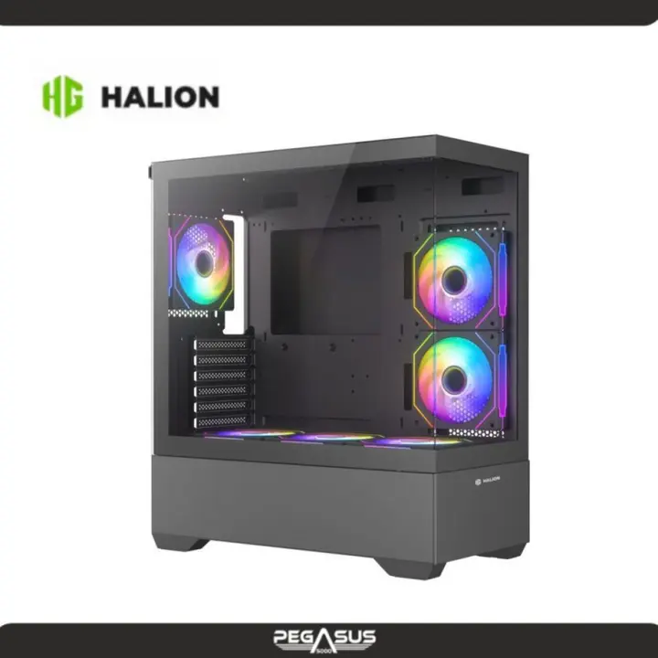 HALION GAMER HALION FISH TANK JUPITER K04 BLACK 6X ARGB SIN FUENTE