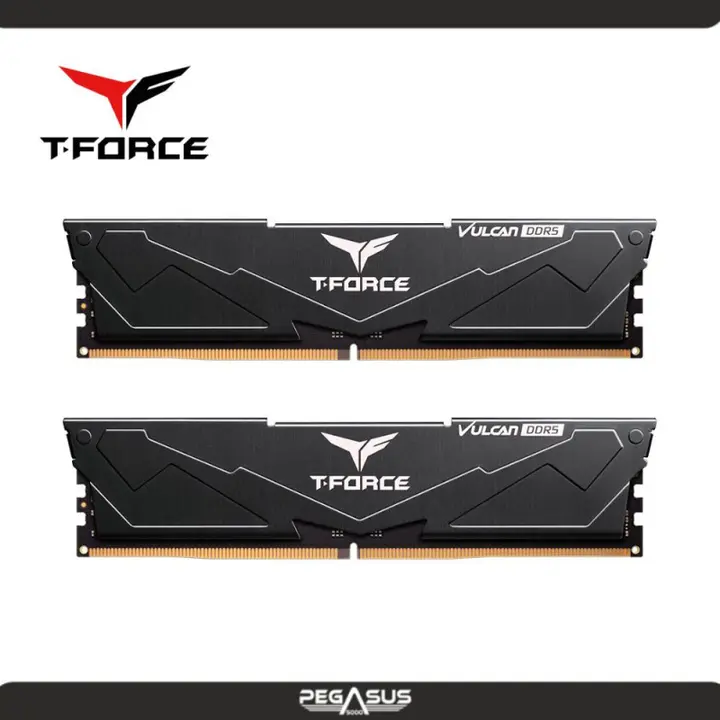 KIT DE MEMORIA RAM T-FORCE VULCAN 32GB(2x16GB) 6000MHZ DDR5 BLACK