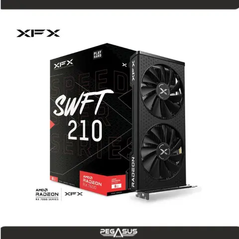 XFX SPEEDSTEER AMD RADEON RX 7600 SWFT 210 BLACK 8GB GDDR6
