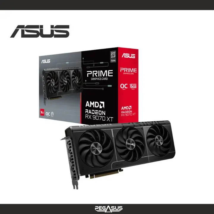 ASUS AMD RADEON RX 9070 XT PRIME OC 16GB 3X FANS GPU TWEAK III GDDR6