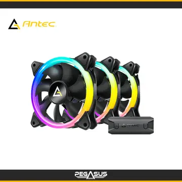 ANTEC KIT DE FANES ANTEC NEON 120 ARGB 3FAN C/N CONTROLADOR