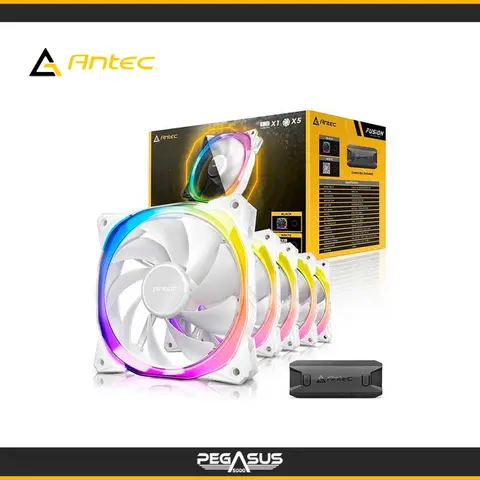 ANTEC KIT DE FANES ANTEC FUSION 120 ARGB WHITE 5FAN 120MM C/ CONTROLADOR