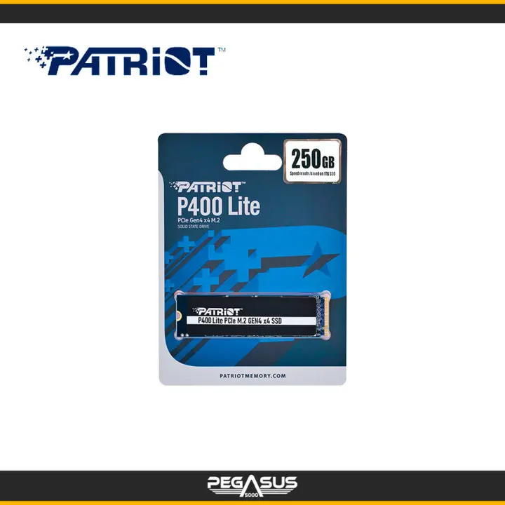 PATRIOT UNIDAD DE ESTADO SOLIDO SSD PATRIOT P400 LITE 250GB M.2 2280 PCIE GEN4 X4 (9SE00168-P400LP250GM28H)