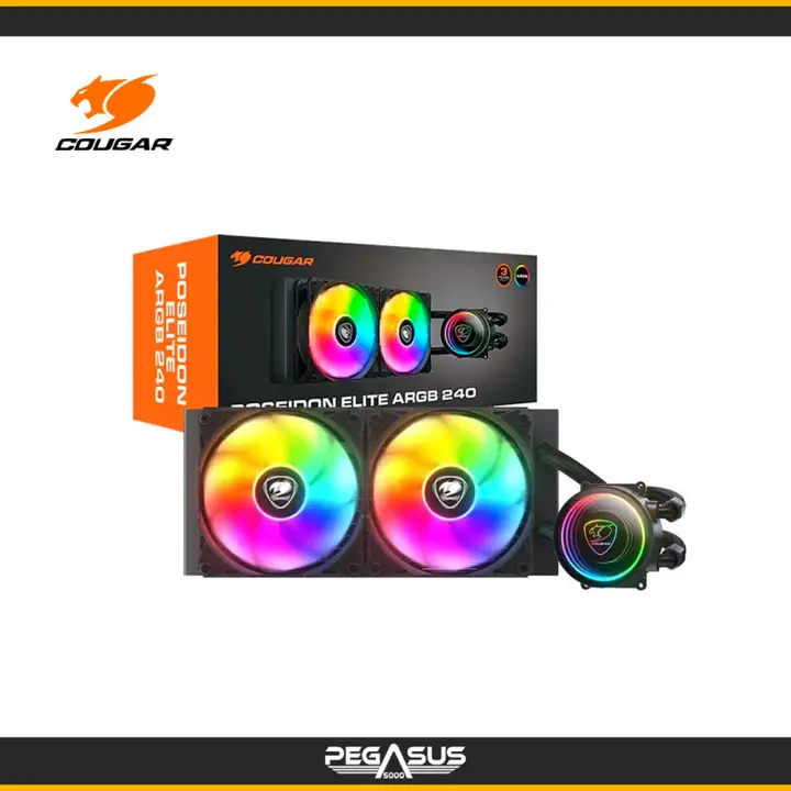 COUGAR REFRIGERACIÓN LIQUIDA COUGAR POSEIDON ELITE ARGB 240 BLACK (CGR-PSDELRGB-B-240)