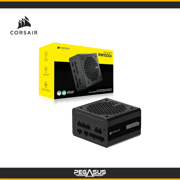 CORSAIR RM1000E BLACK 1000W ATX 3.1 CYBENETICS PLATINUM FULL MODULAR (PN: CP-9020297-NA)