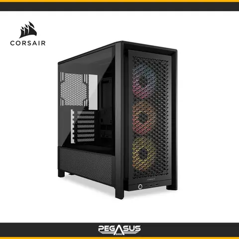 CORSAIR FRAME SERIES 4000D RS ARGB BLACK 3X FANS V/TEMPLADO SIN FUENTE PANEL AIRFLOW MESH MID TOWER