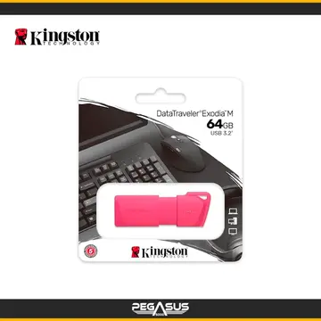 KINGSTON DATATRAVELER EXODIA M 64GB 3.2 GEN 1 (TIPO-A) COLOR NEON PINK