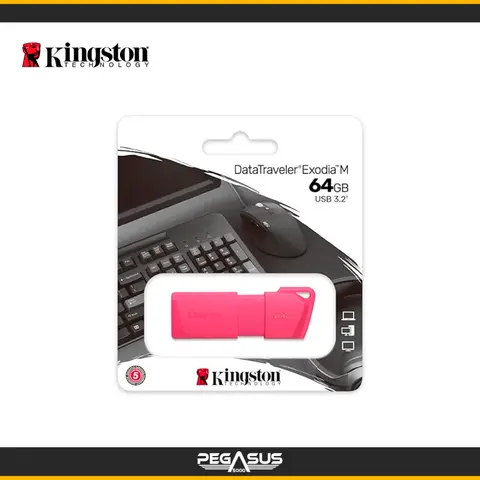 KINGSTON DATATRAVELER EXODIA M 64GB 3.2 GEN 1 (TIPO-A) COLOR NEON PINK