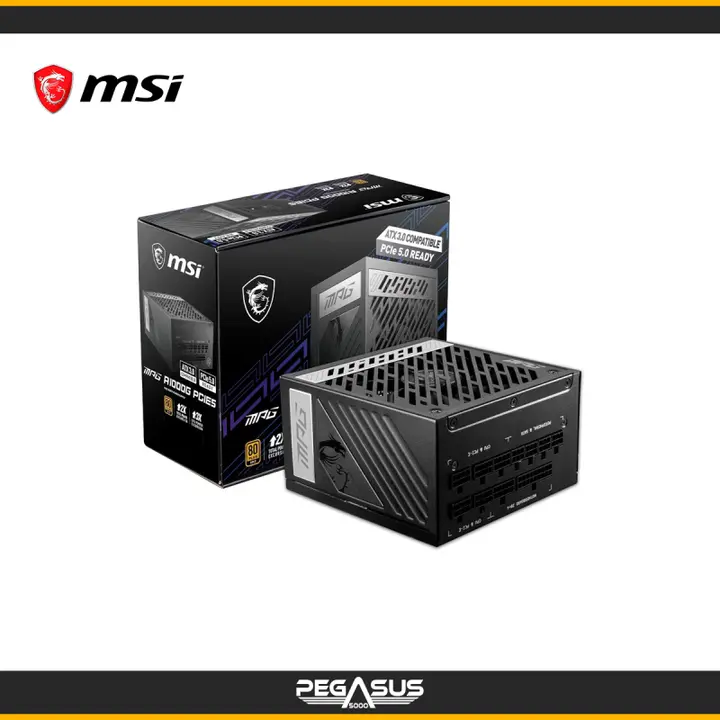 MSI MPG A1000G PCIE5 1000W 80 PLUS GOLD ATX 3.1 PCIE 5.1 MODULAR (PN: 306-7ZP7C12-CE0)
