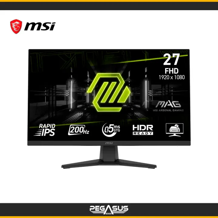 MSI MAG 272F BLACK 27" FHD RAPID IPS 200HZ 0.5MS(GTG) 1MS(MPRT) AMD FREESYNC PREMIUM ADAPTIVE-SYNC