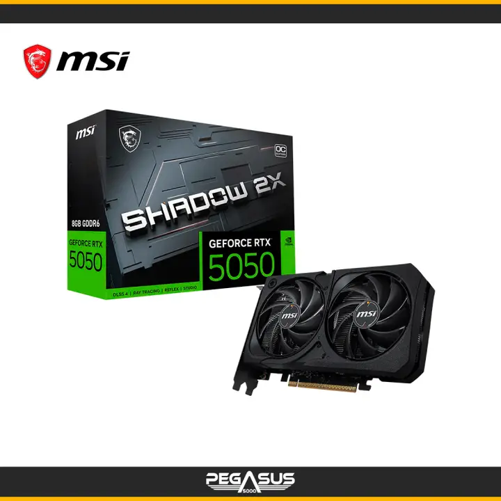 MSI GEFORCE RTX 5050 SHADOW 2X OC 8GB 2X FANS GDDR6
